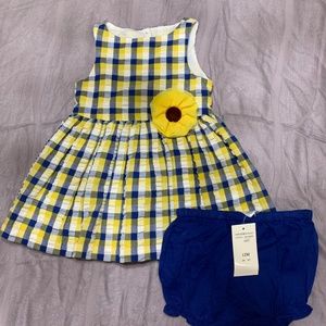 Mermelattakids Checkered Sunflower Dress